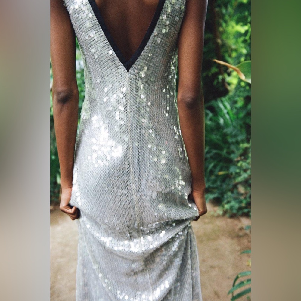 Zara Sequin Mesh Dress XS - Picture 3 of 15